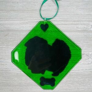 Stained glass sun catcher shih tzu dog coaster decoration orniment art handmade
